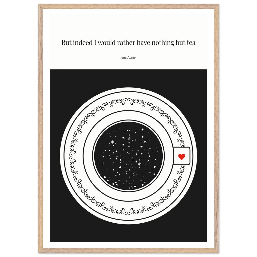 Jane Austen Quote Poster | Starry Night Teacup Art Print - INK & FRAME STUDIO