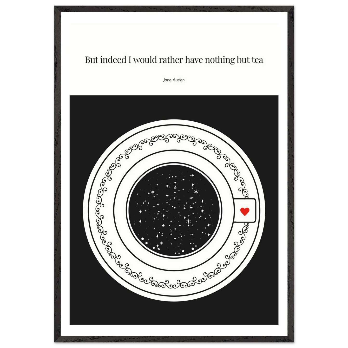 Jane Austen Quote Poster | Starry Night Teacup Art Print - INK & FRAME STUDIO