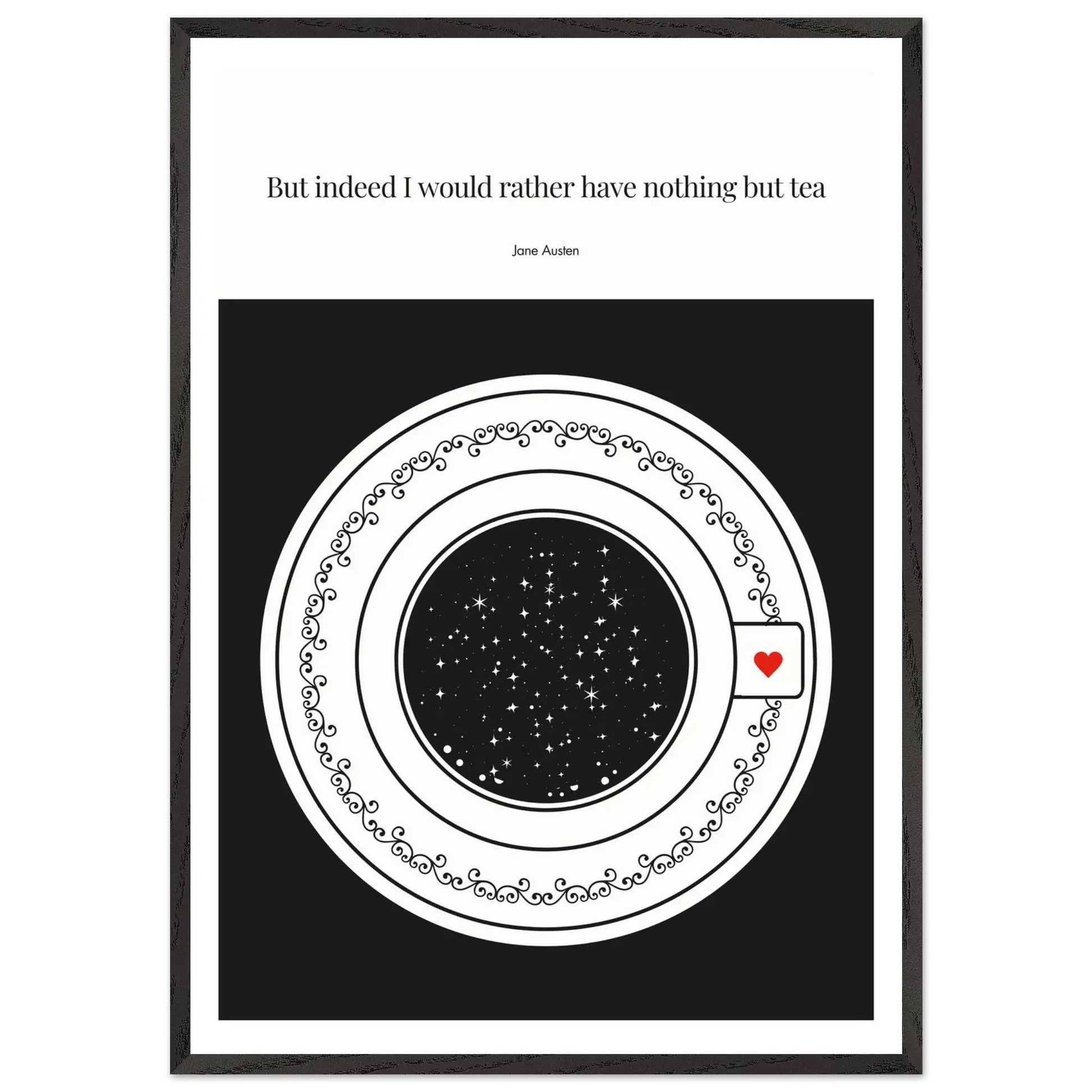 Jane Austen Quote Poster | Starry Night Teacup Art Print - INK & FRAME STUDIO
