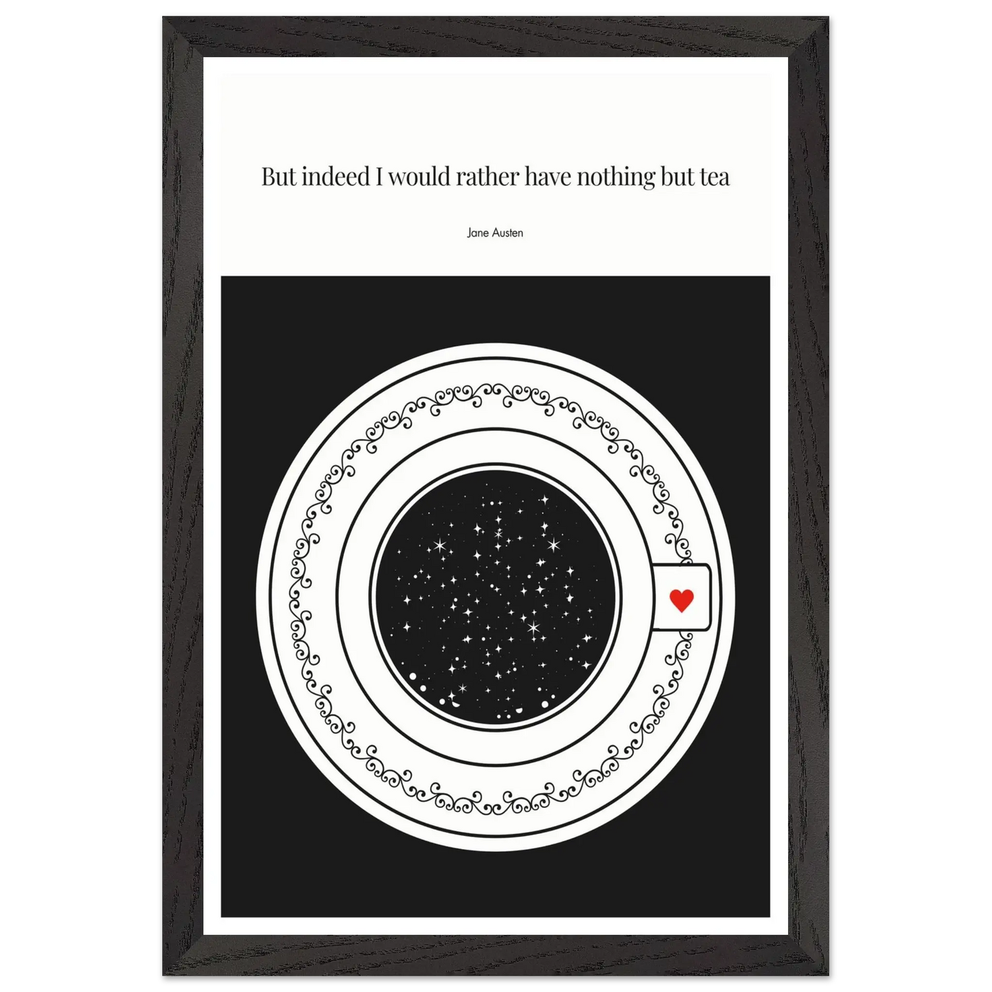 Jane Austen Quote Poster | Starry Night Teacup Art Print - INK & FRAME STUDIO
