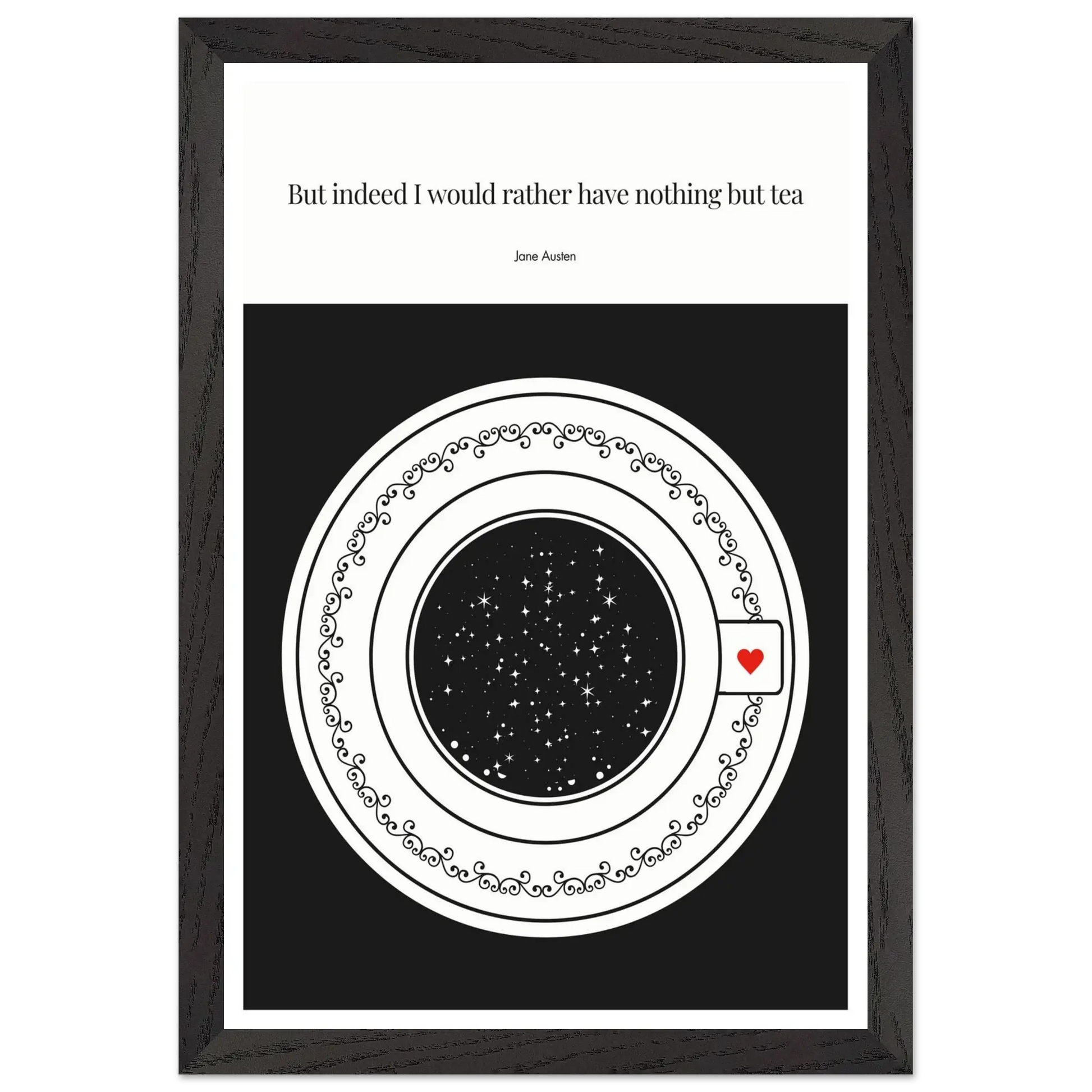 Jane Austen Quote Poster | Starry Night Teacup Art Print - INK & FRAME STUDIO