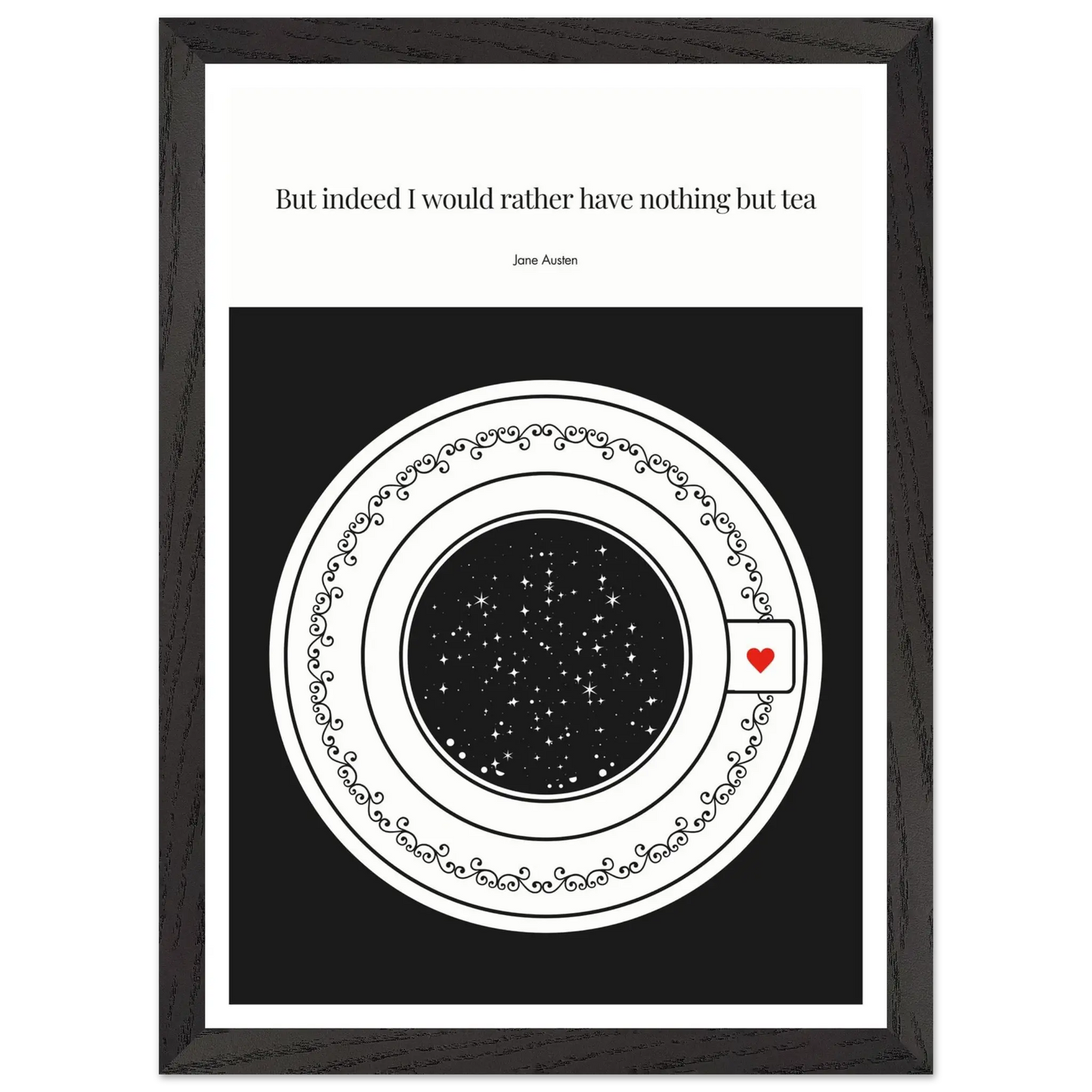 Jane Austen Quote Poster | Starry Night Teacup Art Print - INK & FRAME STUDIO