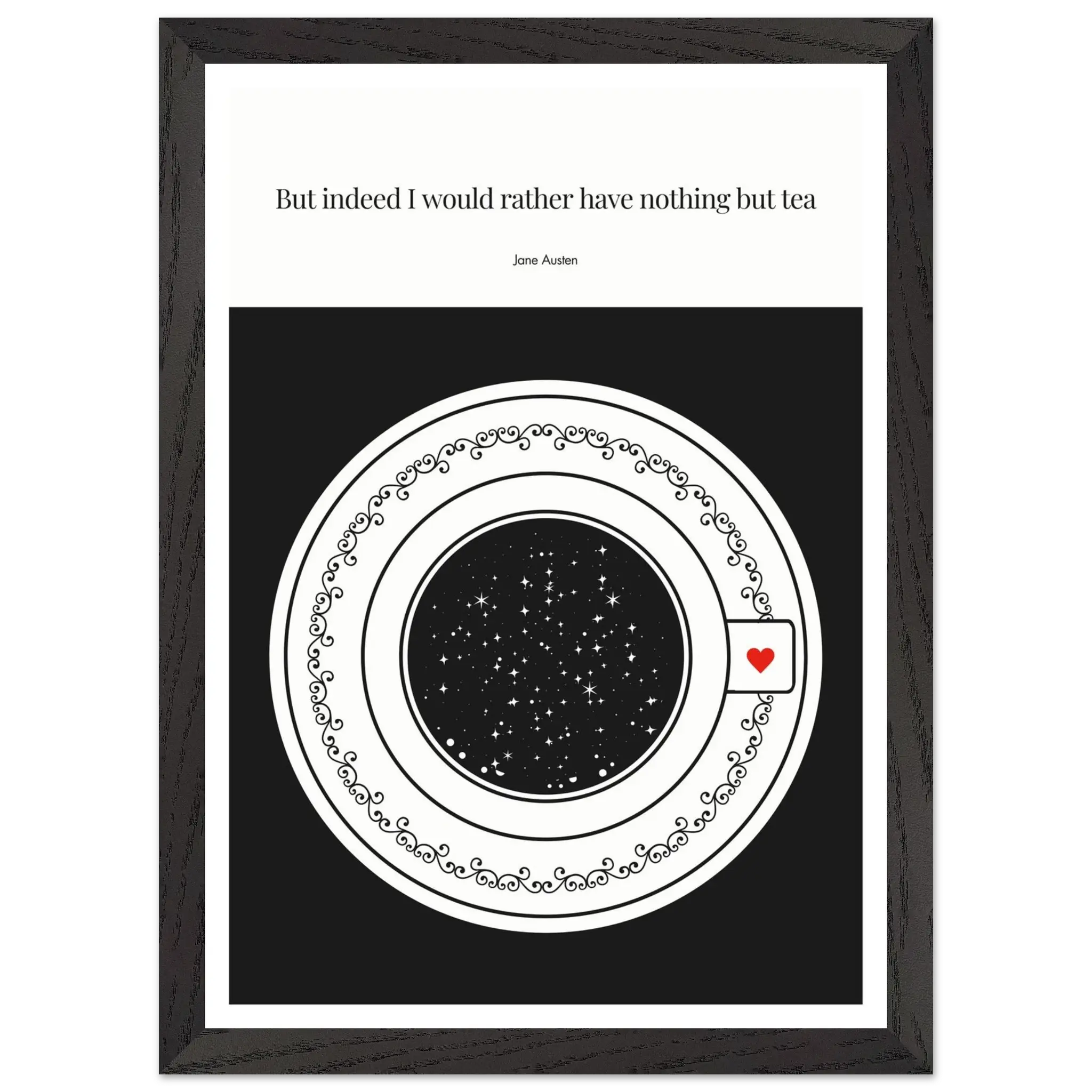 Jane Austen Quote Poster | Starry Night Teacup Art Print - INK & FRAME STUDIO