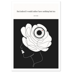 Jane Austen Tea Quote Poster  | Minimalist Line Art Print - INK & FRAME STUDIO