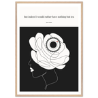 Jane Austen Tea Quote Poster  | Minimalist Line Art Print - INK & FRAME STUDIO