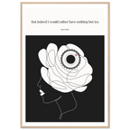 Jane Austen Tea Quote Poster  | Minimalist Line Art Print - INK & FRAME STUDIO