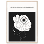 Jane Austen Tea Quote Poster  | Minimalist Line Art Print - INK & FRAME STUDIO