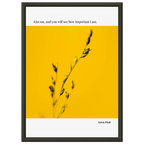 Sylvia Plath Quote Poster – “Kiss Me and You Will See How Important I Am” | Minimalist Literary Wall Art - INK & FRAME STUDIO