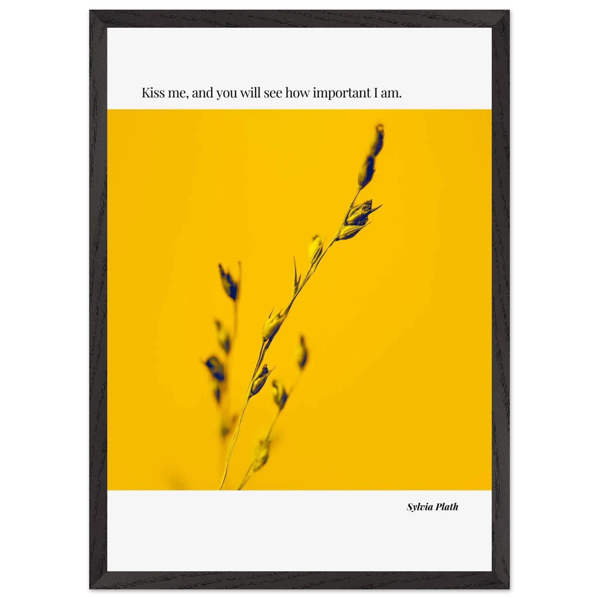 Sylvia Plath Quote Poster – “Kiss Me and You Will See How Important I Am” | Minimalist Literary Wall Art - INK & FRAME STUDIO