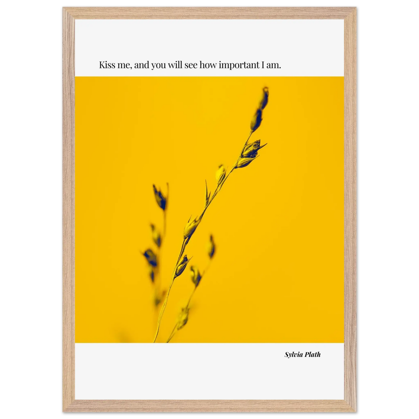 Sylvia Plath Quote Poster – “Kiss Me and You Will See How Important I Am” | Minimalist Literary Wall Art - INK & FRAME STUDIO