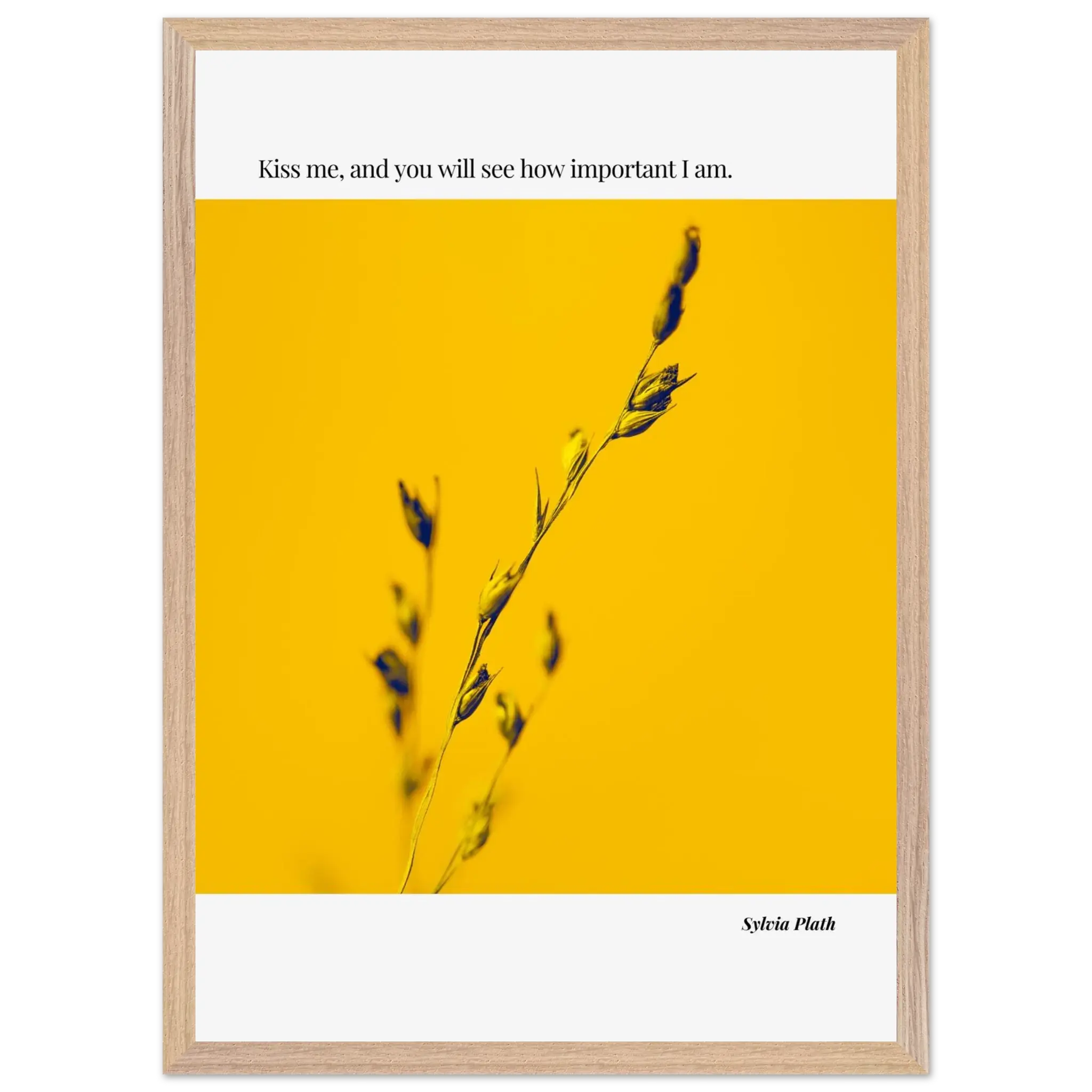 Sylvia Plath Quote Poster – “Kiss Me and You Will See How Important I Am” | Minimalist Literary Wall Art - INK & FRAME STUDIO