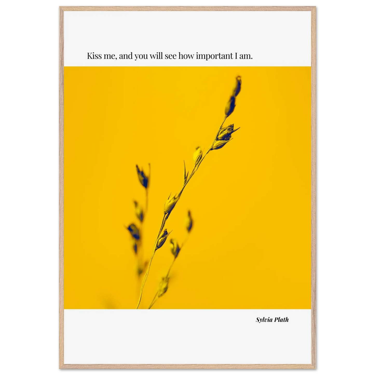 Sylvia Plath Quote Poster – “Kiss Me and You Will See How Important I Am” | Minimalist Literary Wall Art - INK & FRAME STUDIO