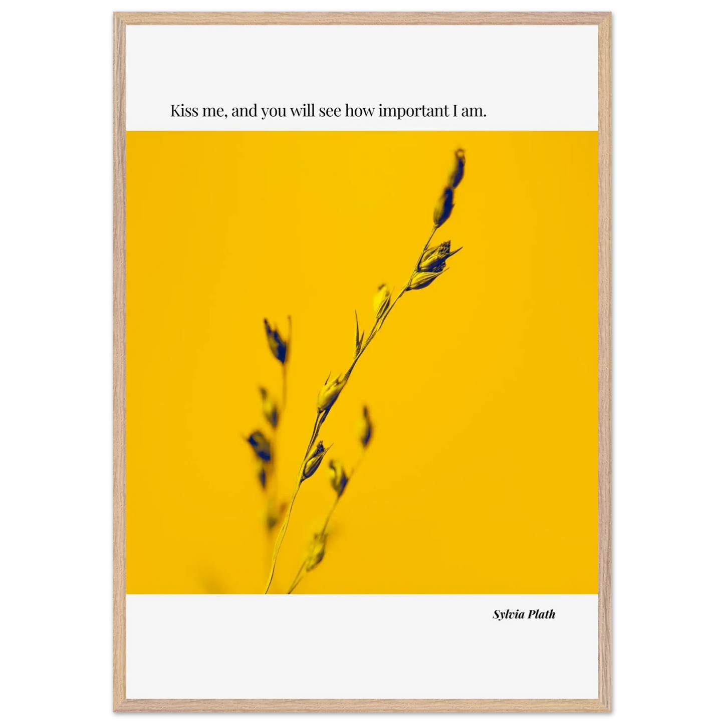 Sylvia Plath Quote Poster – “Kiss Me and You Will See How Important I Am” | Minimalist Literary Wall Art - INK & FRAME STUDIO