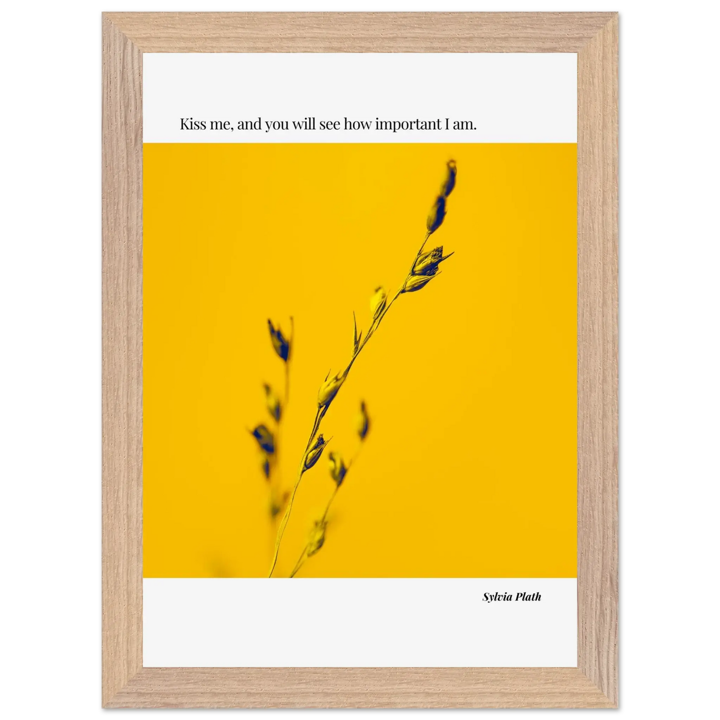 Sylvia Plath Quote Poster – “Kiss Me and You Will See How Important I Am” | Minimalist Literary Wall Art - INK & FRAME STUDIO