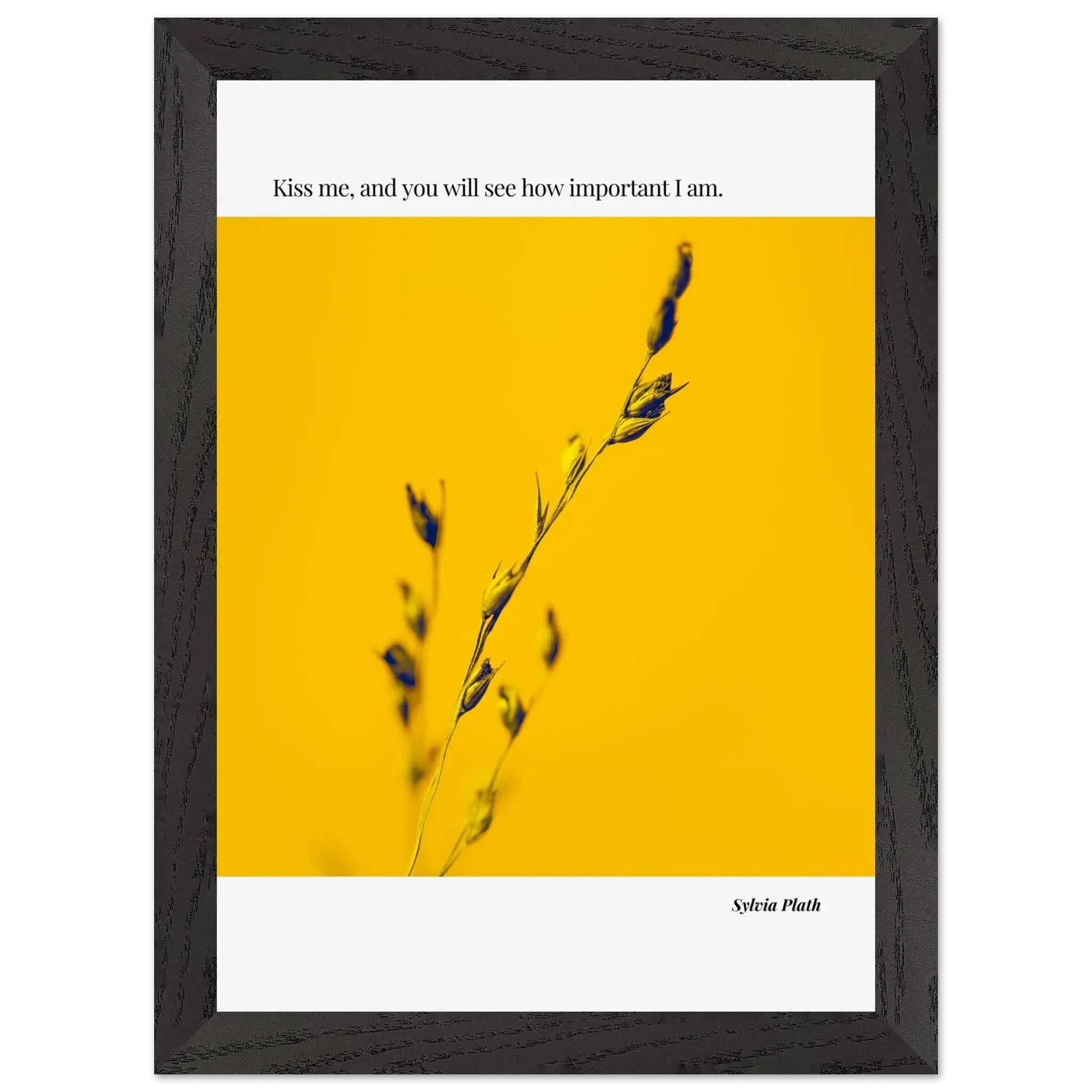 Sylvia Plath Quote Poster – “Kiss Me and You Will See How Important I Am” | Minimalist Literary Wall Art - INK & FRAME STUDIO