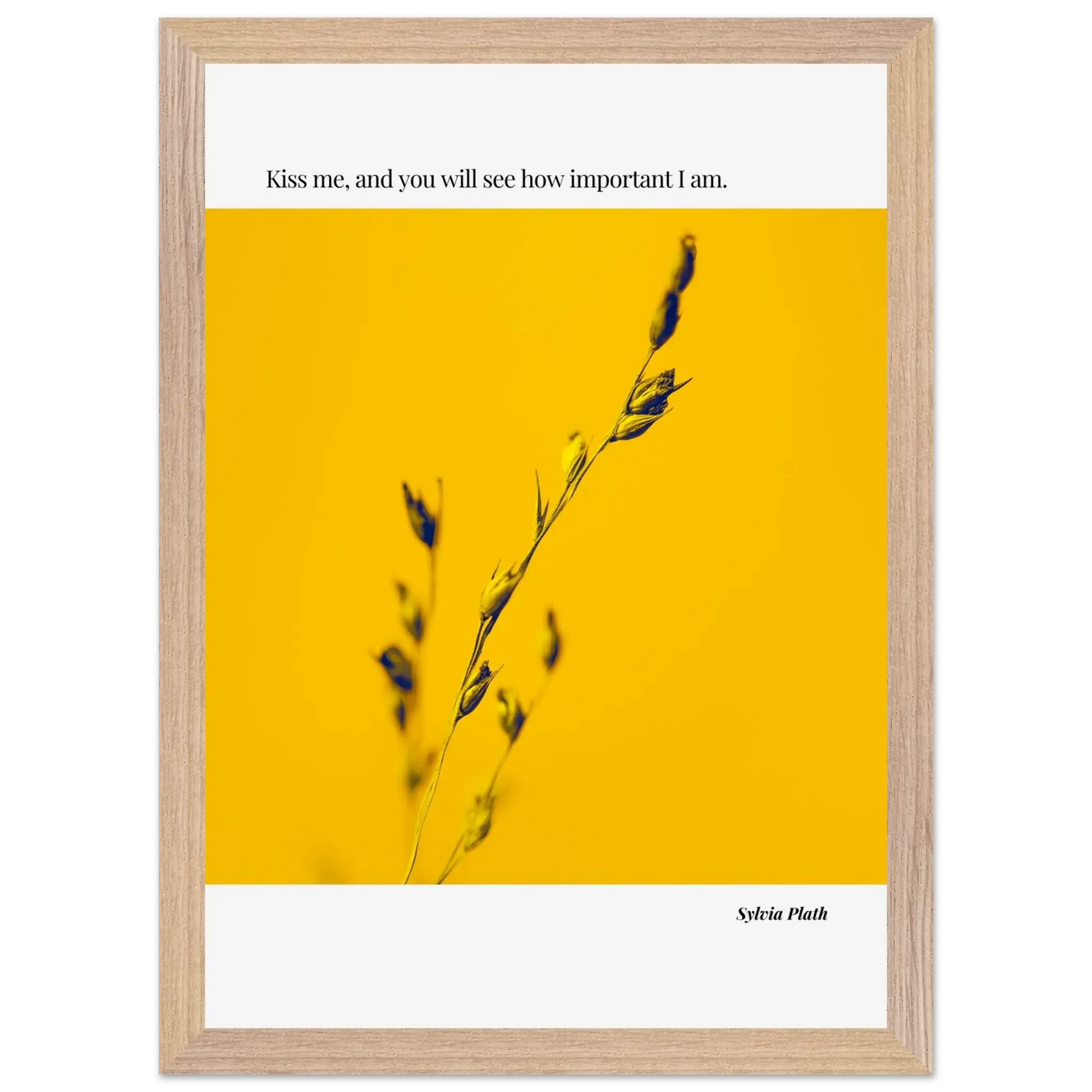 Sylvia Plath Quote Poster – “Kiss Me and You Will See How Important I Am” | Minimalist Literary Wall Art - INK & FRAME STUDIO