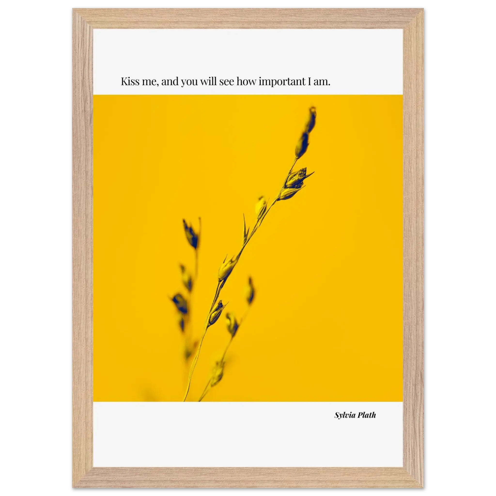 Sylvia Plath Quote Poster – “Kiss Me and You Will See How Important I Am” | Minimalist Literary Wall Art - INK & FRAME STUDIO
