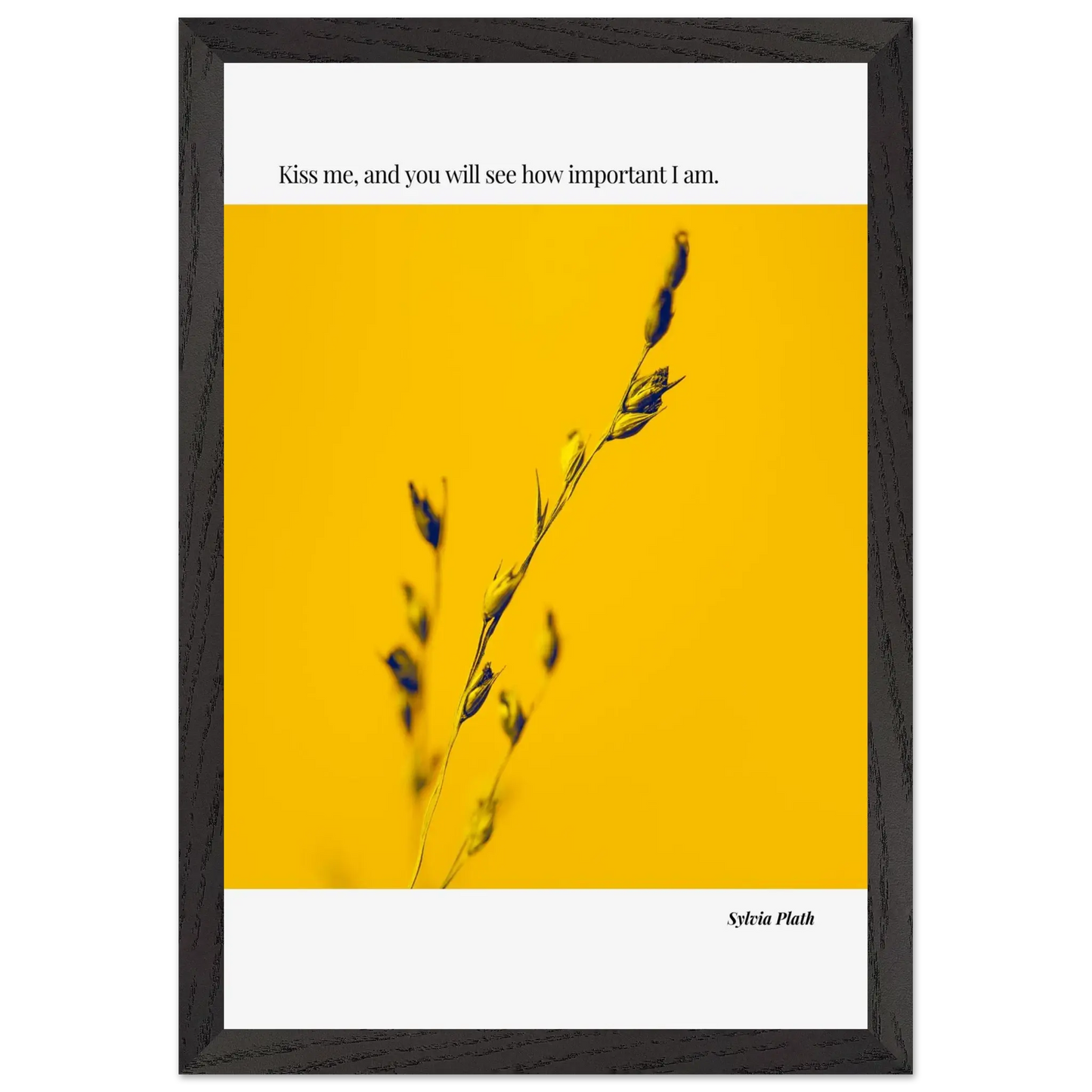 Sylvia Plath Quote Poster – “Kiss Me and You Will See How Important I Am” | Minimalist Literary Wall Art - INK & FRAME STUDIO