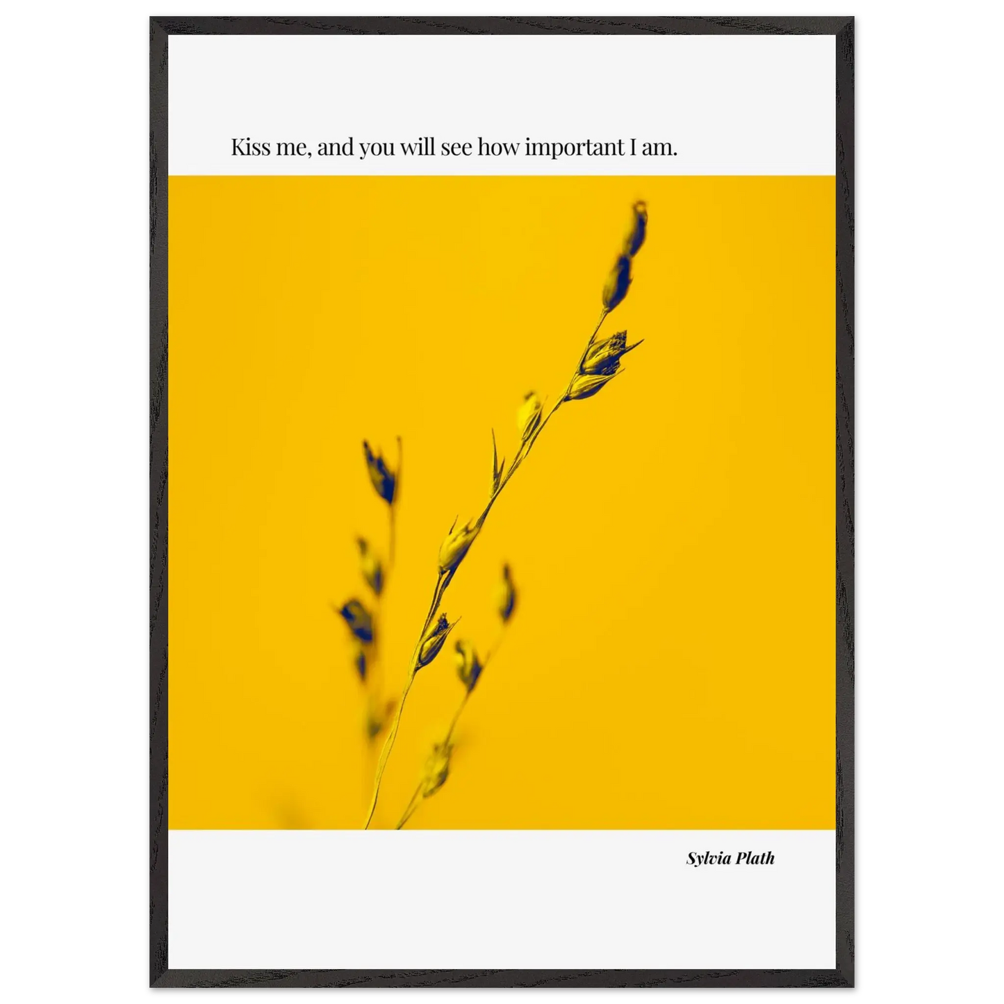 Sylvia Plath Quote Poster – “Kiss Me and You Will See How Important I Am” | Minimalist Literary Wall Art - INK & FRAME STUDIO