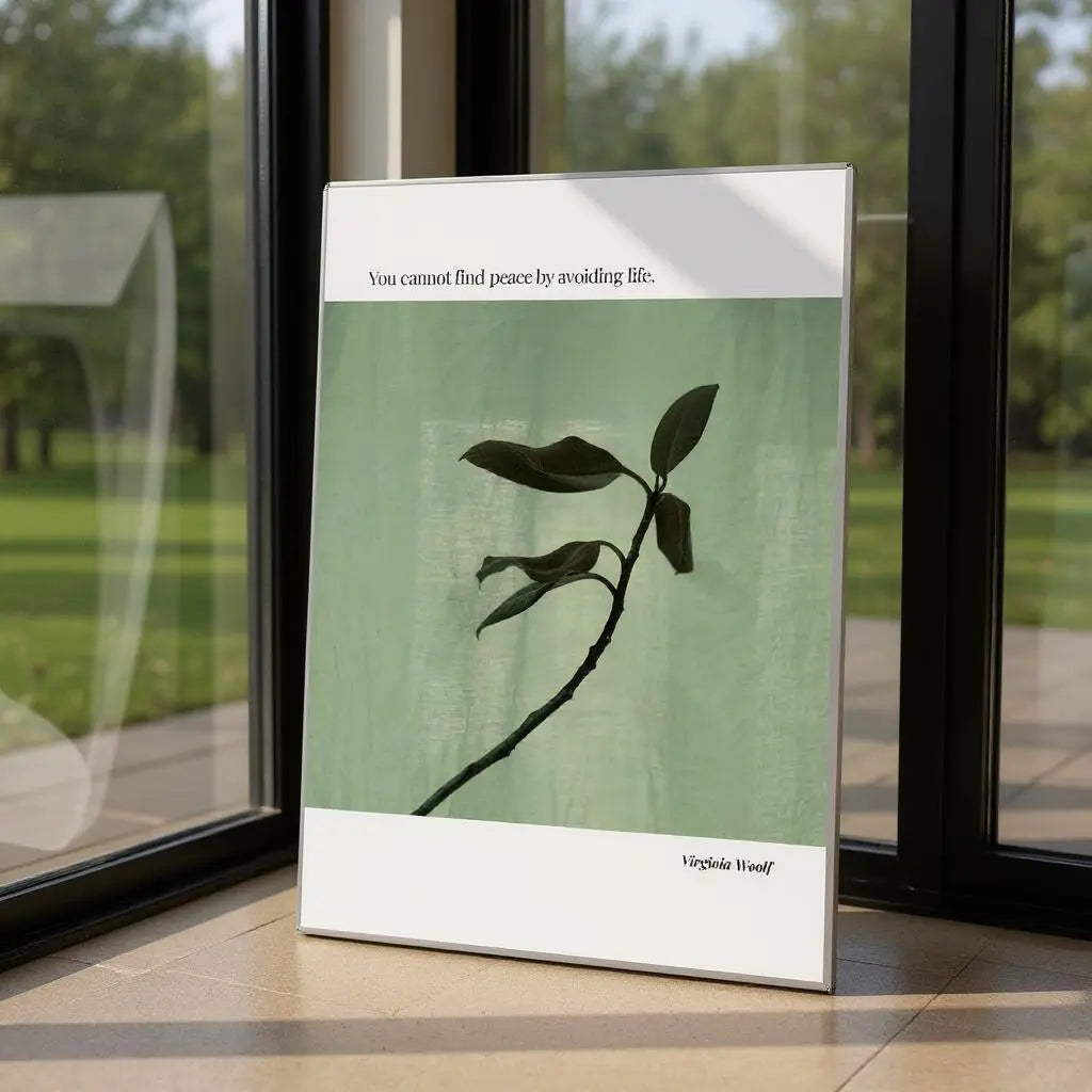 Virginia Woolf Quote Poster – “You Cannot Find Peace by Avoiding Life” | Minimalist Literary Wall Art - INK & FRAME STUDIO