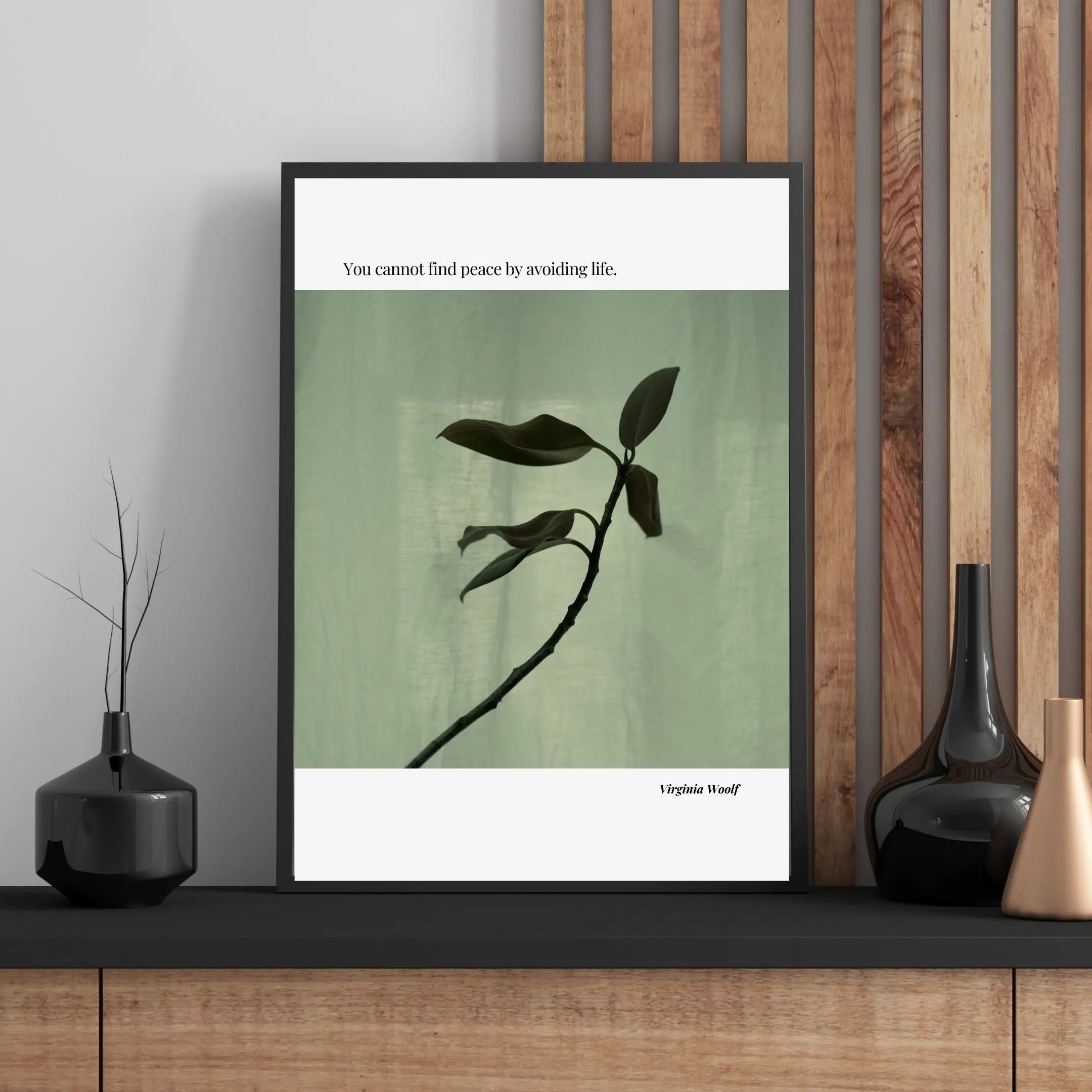 Virginia Woolf Quote Poster – “You Cannot Find Peace by Avoiding Life” | Minimalist Literary Wall Art - INK & FRAME STUDIO
