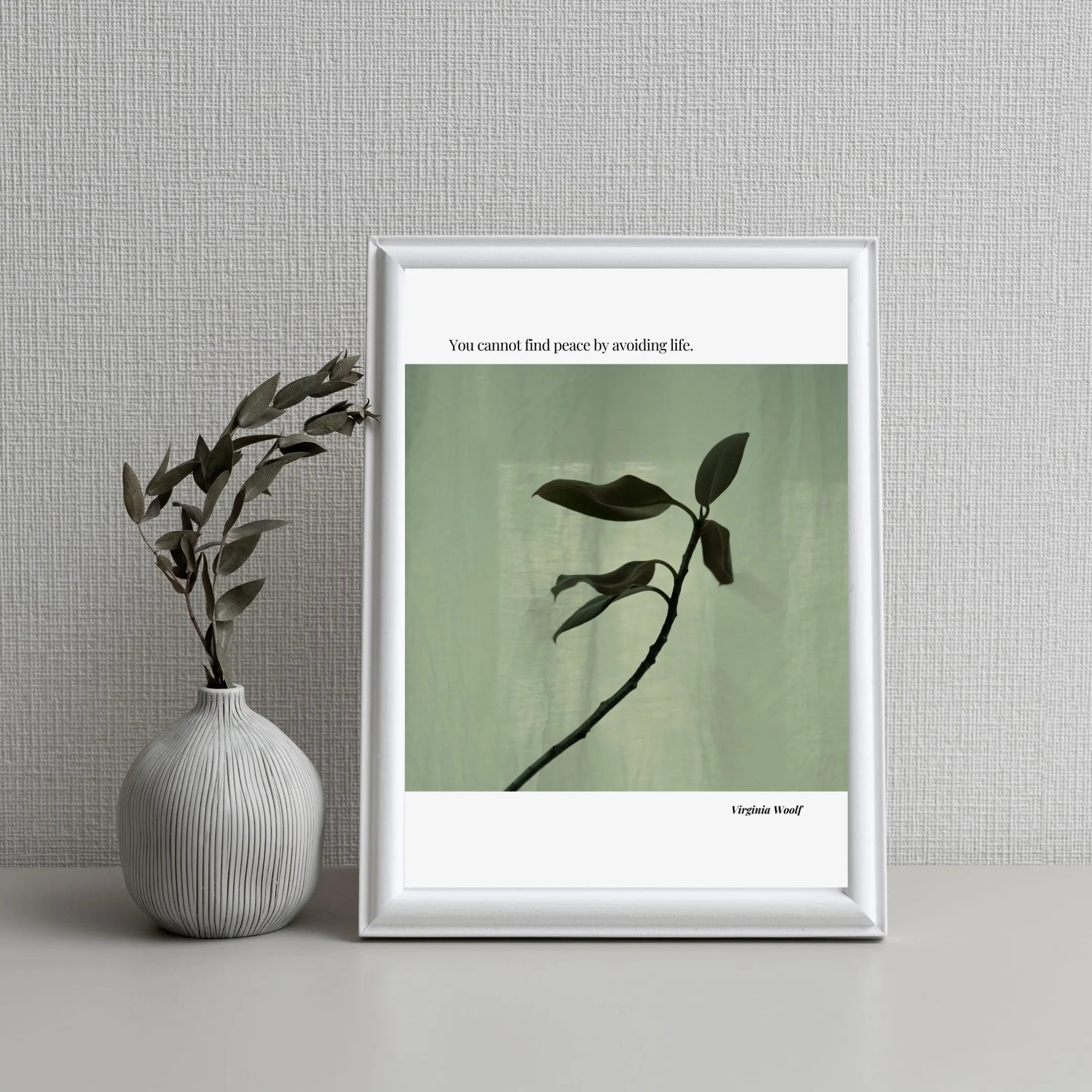 Virginia Woolf Quote Poster – “You Cannot Find Peace by Avoiding Life” | Minimalist Literary Wall Art - INK & FRAME STUDIO