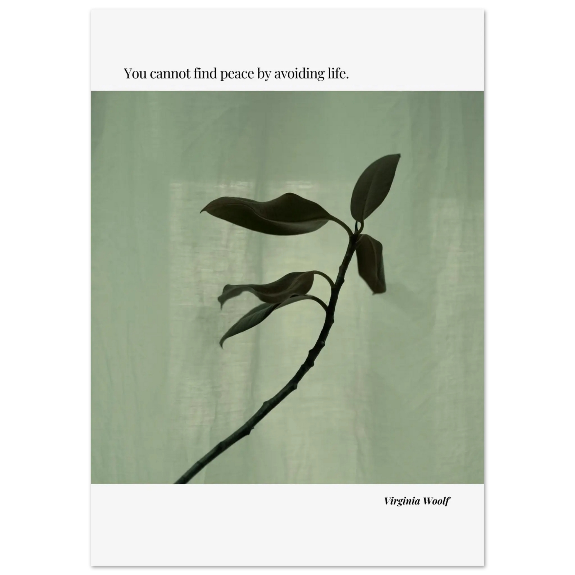 Virginia Woolf Quote Poster – “You Cannot Find Peace by Avoiding Life” | Minimalist Literary Wall Art - INK & FRAME STUDIO