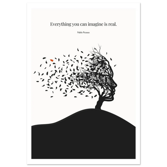 Pablo Picasso Quote Print – "Everything you can imagine is real" Wall Art Poster - INK & FRAME STUDIO