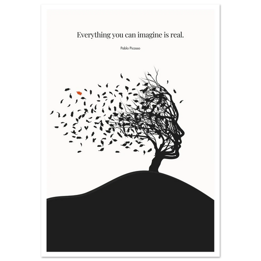 Pablo Picasso Quote Print – "Everything you can imagine is real" Wall Art Poster - INK & FRAME STUDIO