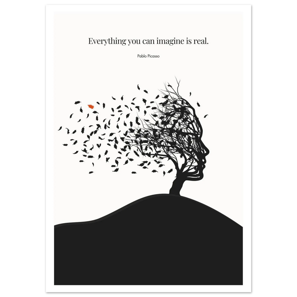 Pablo Picasso Quote Print – "Everything you can imagine is real" Wall Art Poster - INK & FRAME STUDIO