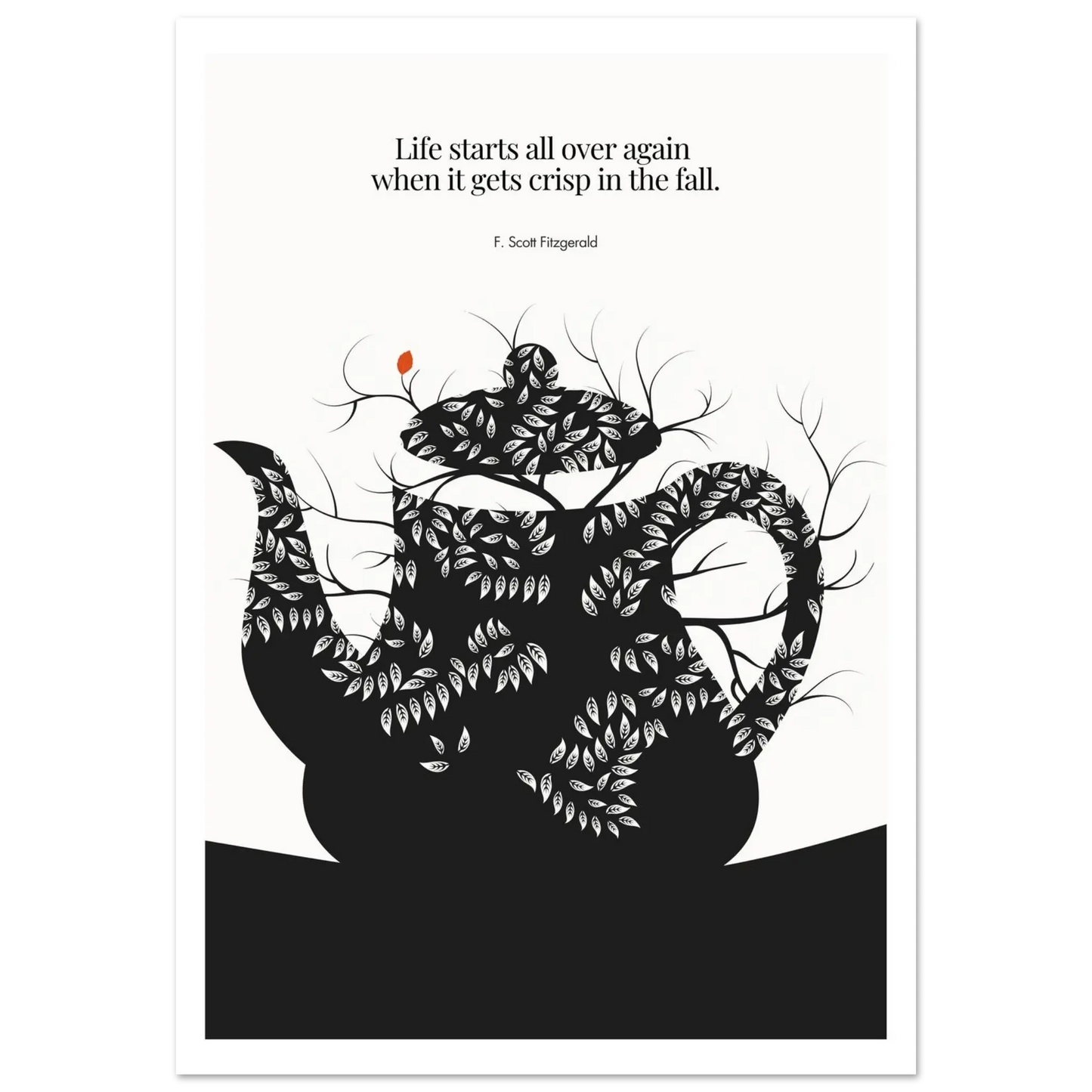 F. Scott Fitzgerald Quote Print - "Life starts all over again" Wall Art Poster - INK & FRAME STUDIO