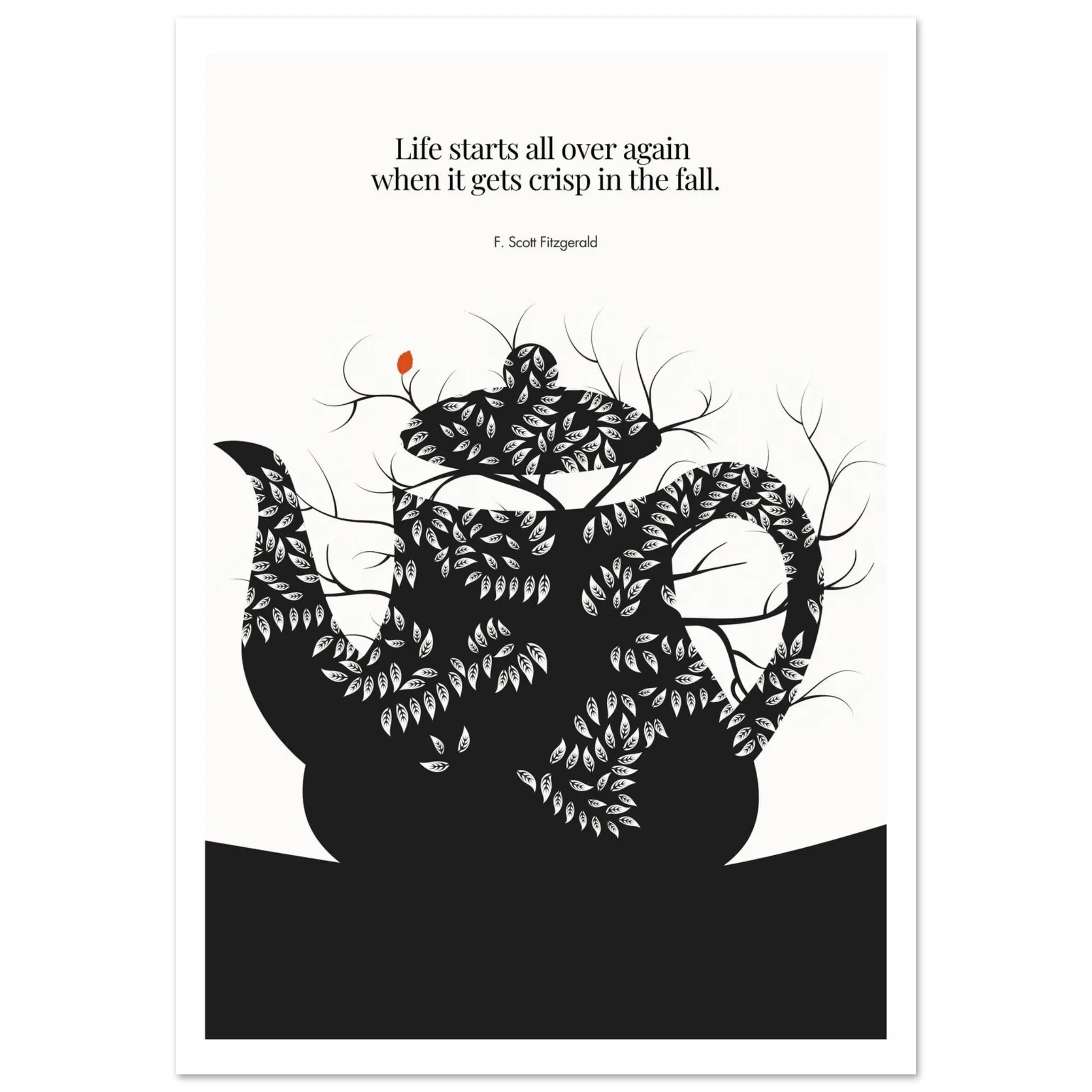 F. Scott Fitzgerald Quote Print - "Life starts all over again" Wall Art Poster - INK & FRAME STUDIO