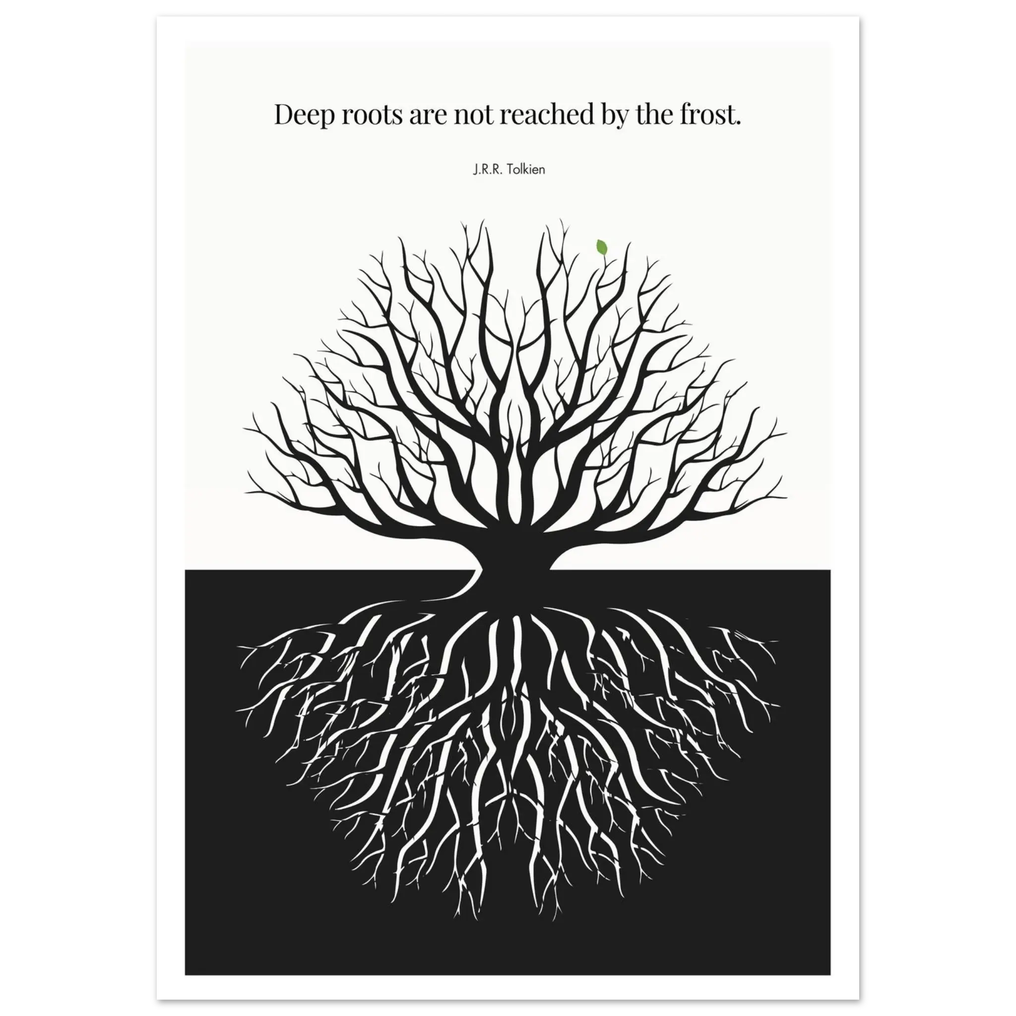 J.R.R. Tolkien Quote Print – "Deep roots are not reached by the frost" Wall Art Poster - INK & FRAME STUDIO