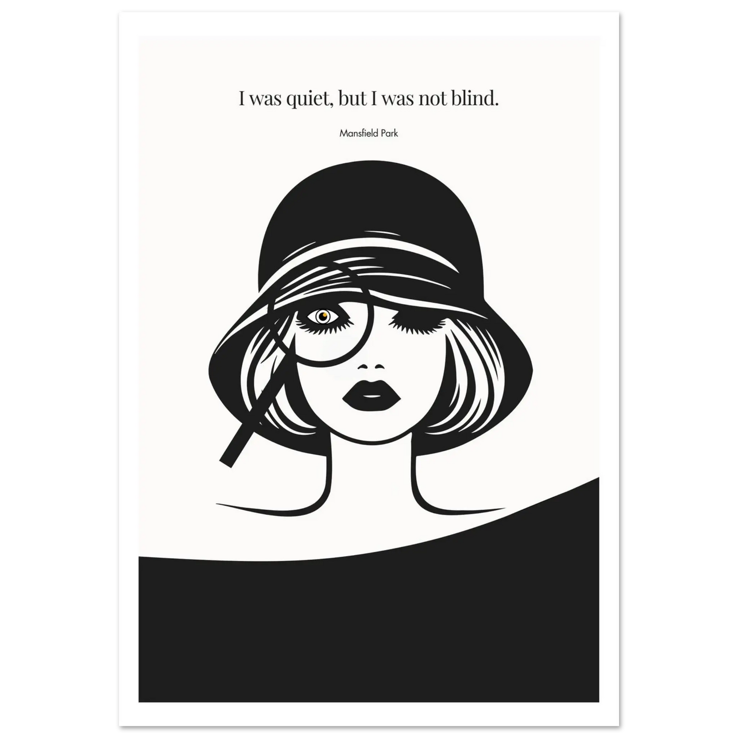 Mansfield Park Quote Print – "I was quiet, but I was not blind" Wall Art Poster - INK & FRAME STUDIO