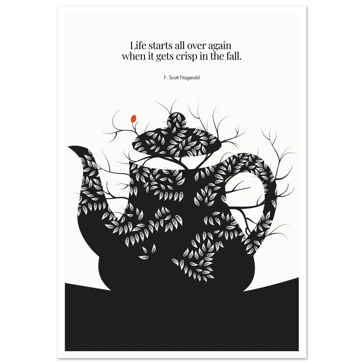 F. Scott Fitzgerald Quote Print - "Life starts all over again" Wall Art Poster - INK & FRAME STUDIO