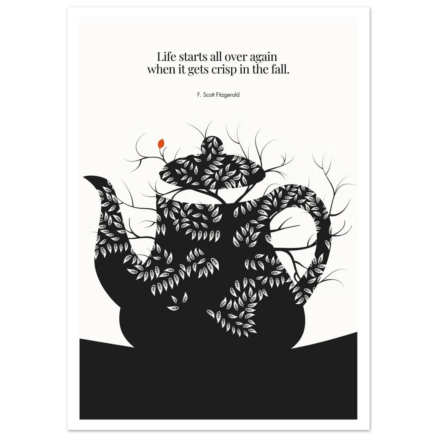 F. Scott Fitzgerald Quote Print - "Life starts all over again" Wall Art Poster - INK & FRAME STUDIO