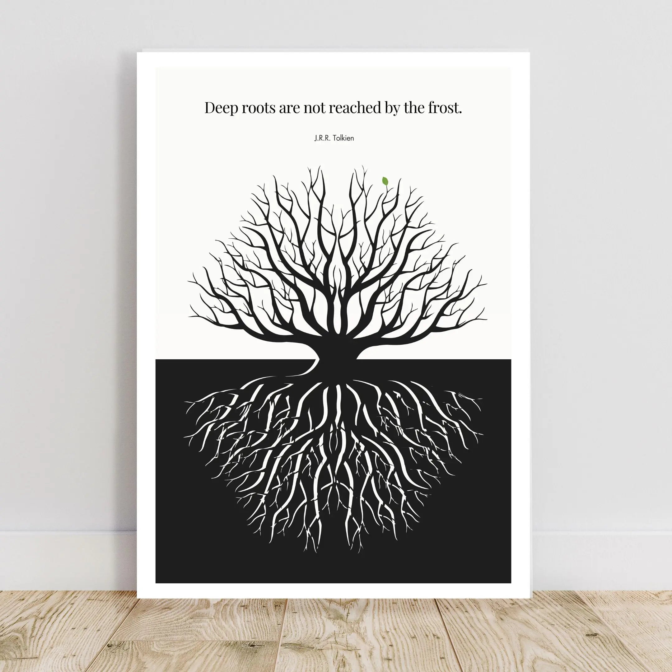 J.R.R. Tolkien Quote Print – "Deep roots are not reached by the frost" Wall Art Poster - INK & FRAME STUDIO