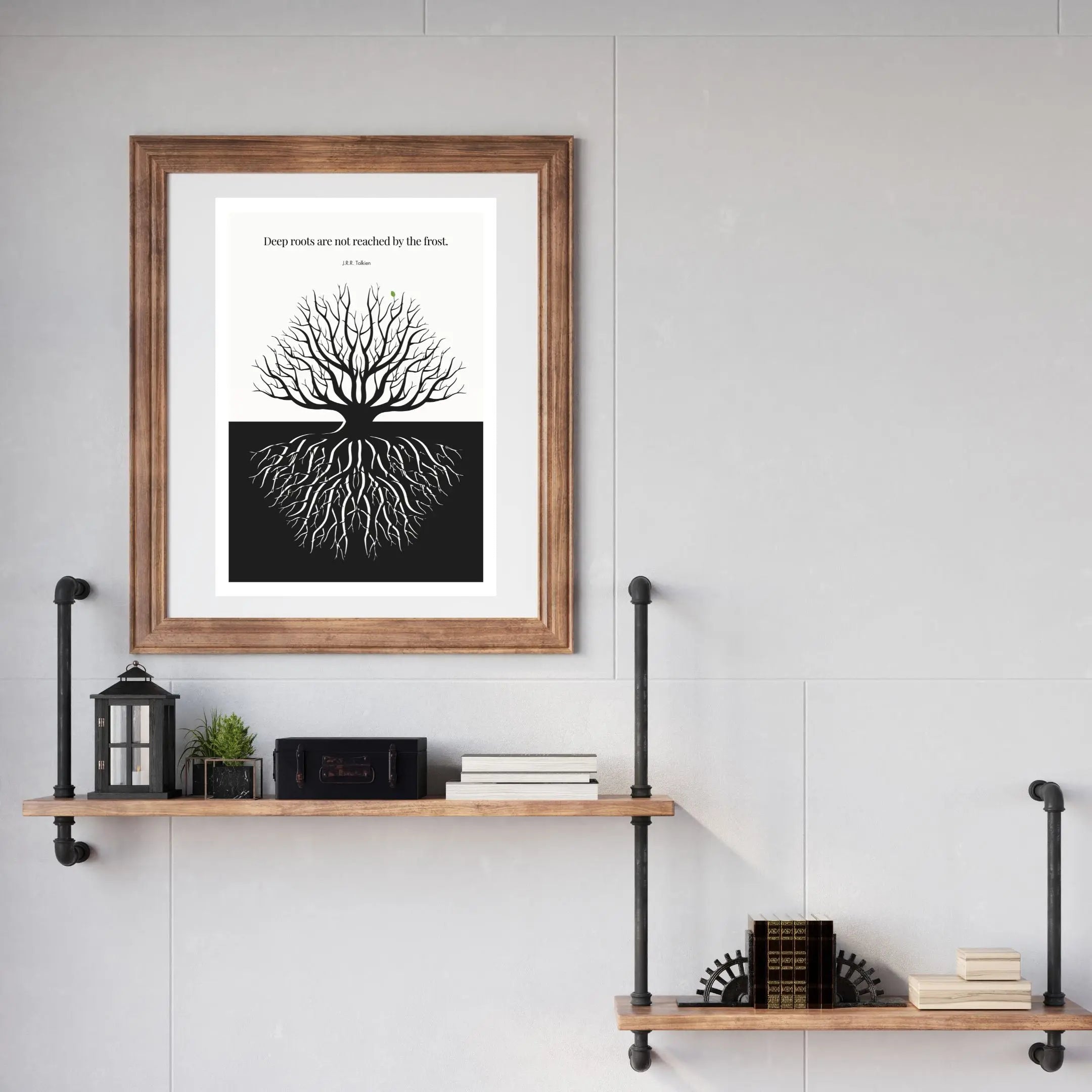 J.R.R. Tolkien Quote Print – "Deep roots are not reached by the frost" Wall Art Poster - INK & FRAME STUDIO