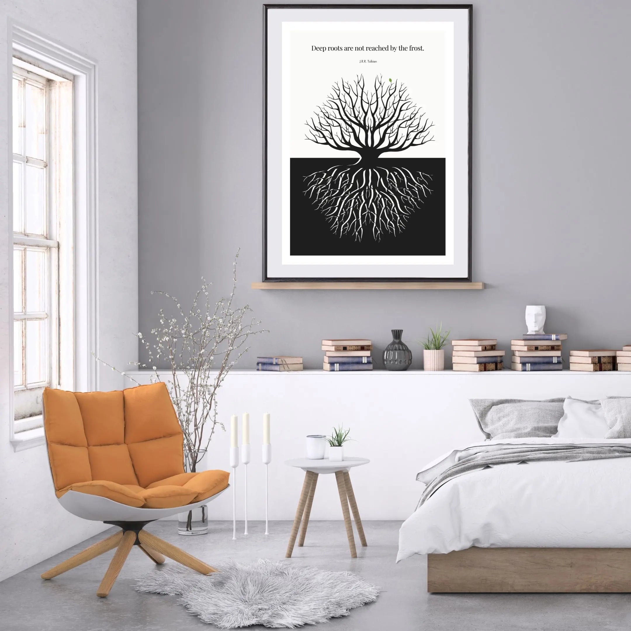 J.R.R. Tolkien Quote Print – "Deep roots are not reached by the frost" Wall Art Poster - INK & FRAME STUDIO