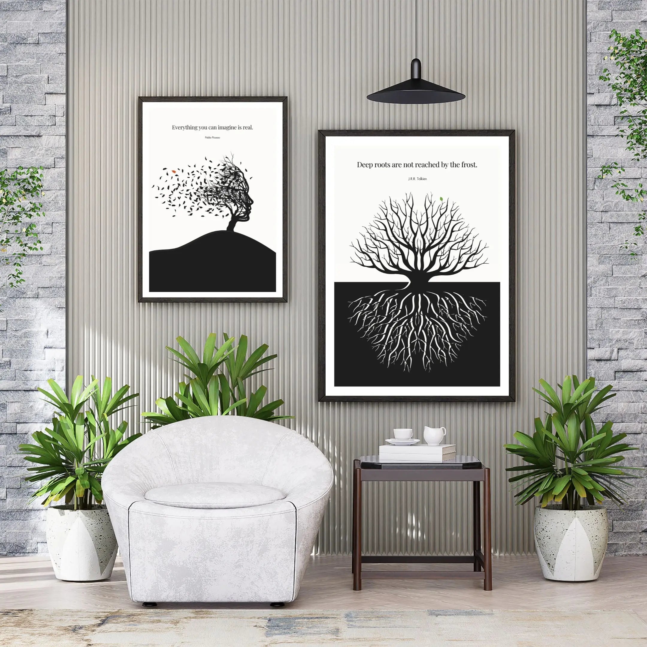 J.R.R. Tolkien Quote Print – "Deep roots are not reached by the frost" Wall Art Poster - INK & FRAME STUDIO