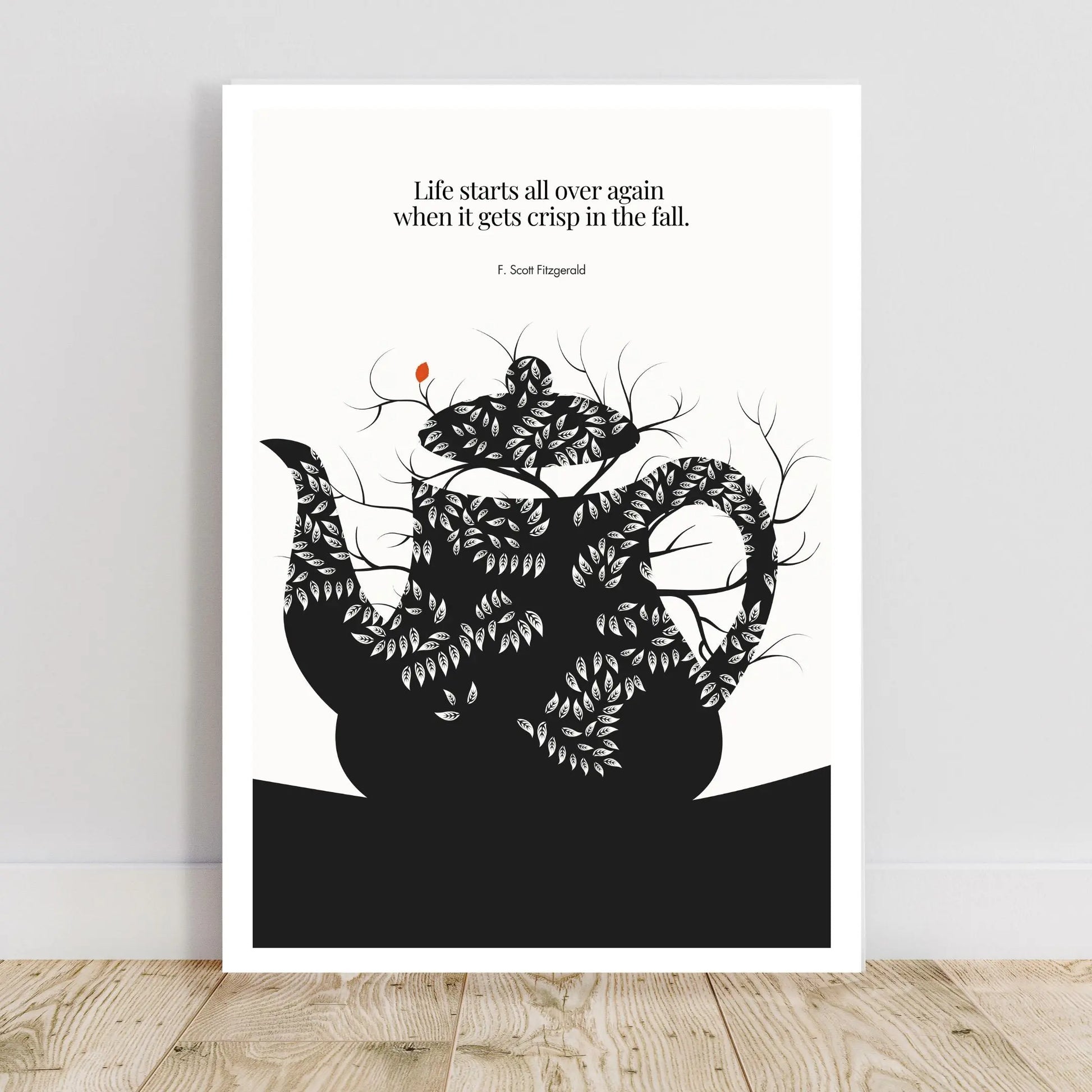 F. Scott Fitzgerald Quote Print - "Life starts all over again" Wall Art Poster - INK & FRAME STUDIO