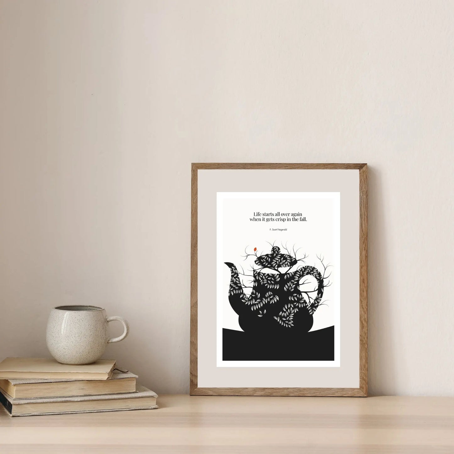 F. Scott Fitzgerald Quote Print - "Life starts all over again" Wall Art Poster - INK & FRAME STUDIO