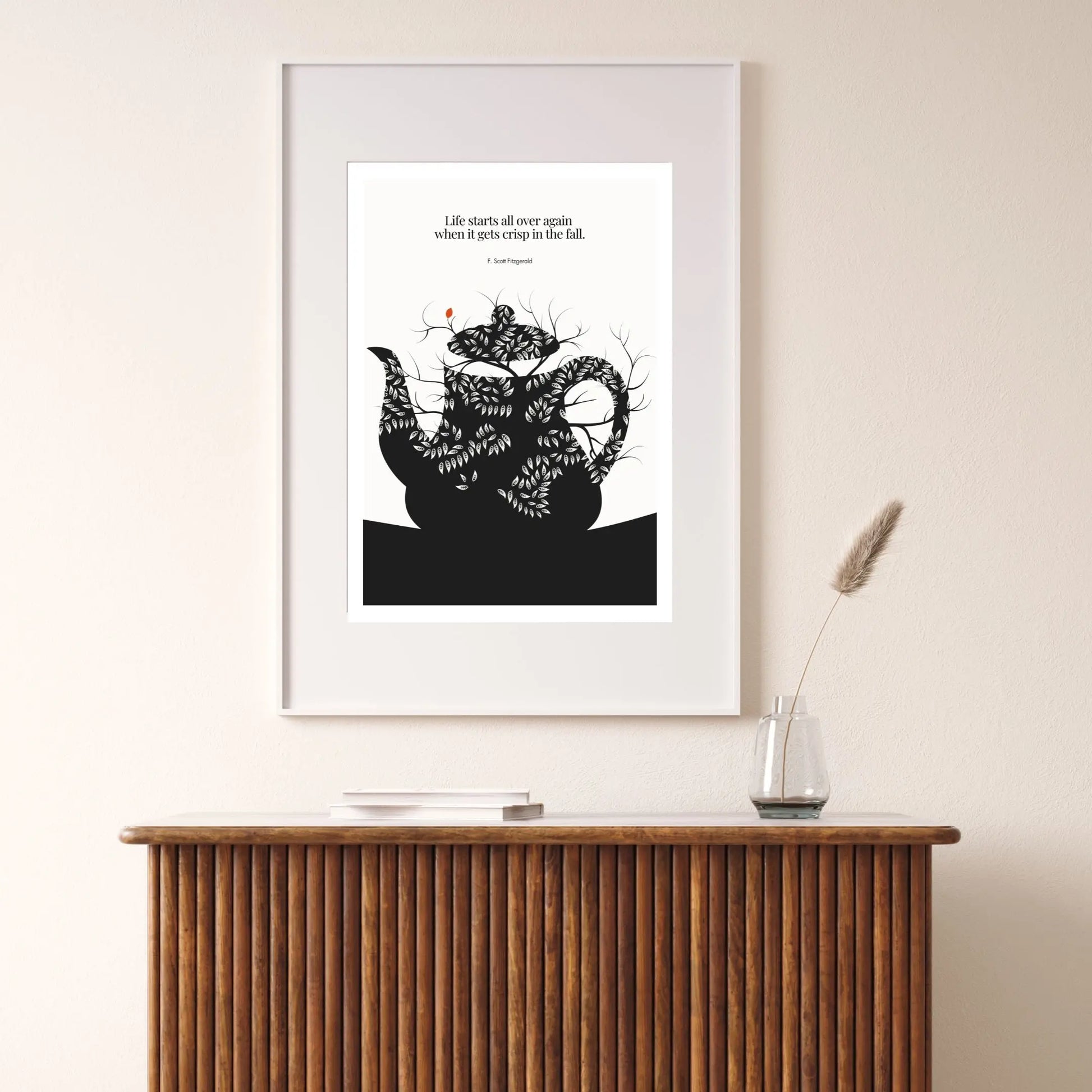 F. Scott Fitzgerald Quote Print - "Life starts all over again" Wall Art Poster - INK & FRAME STUDIO