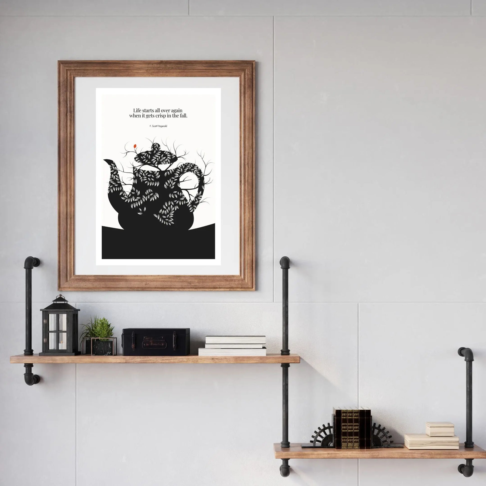 F. Scott Fitzgerald Quote Print - "Life starts all over again" Wall Art Poster - INK & FRAME STUDIO