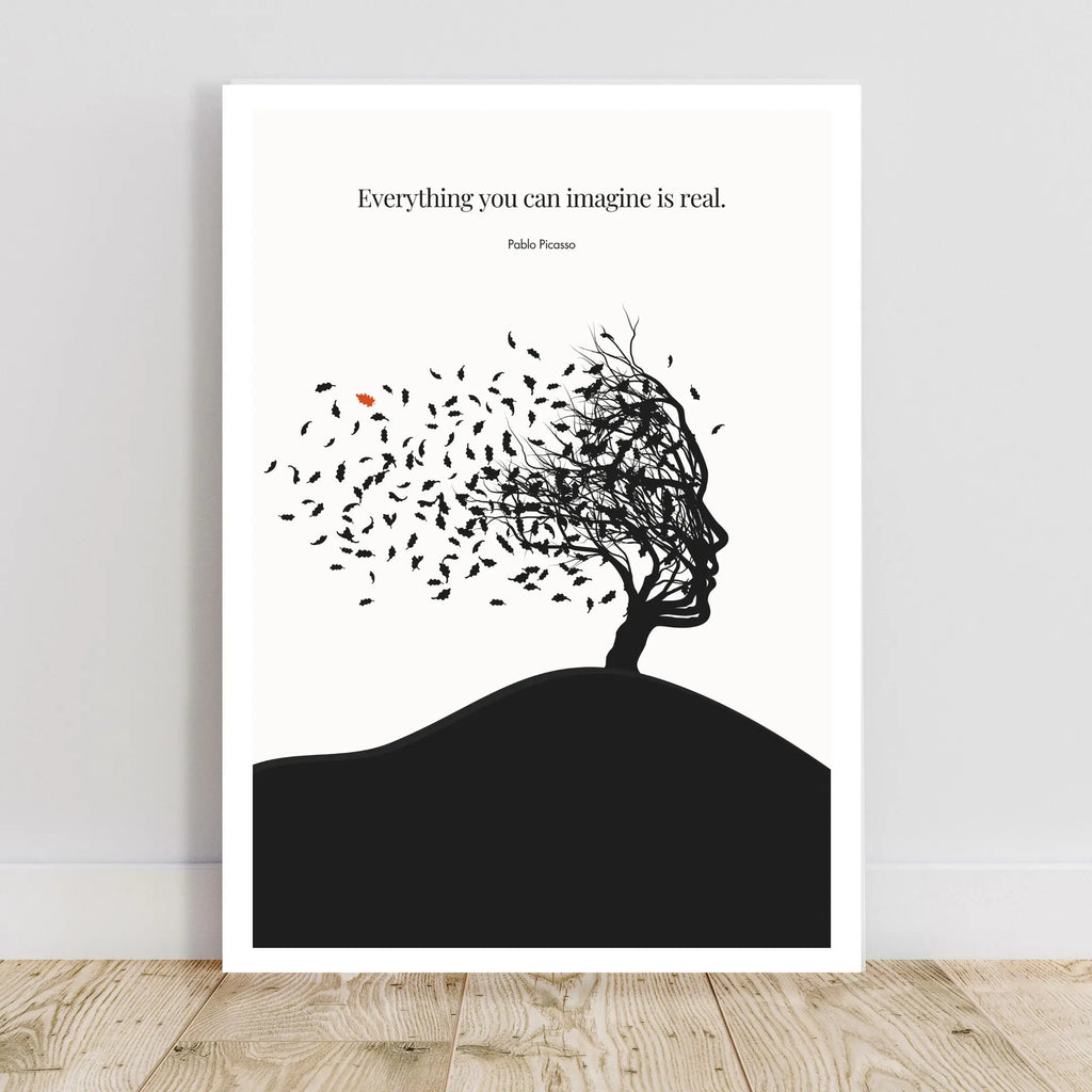 Pablo Picasso Quote Print – "Everything you can imagine is real" Wall Art Poster - INK & FRAME STUDIO