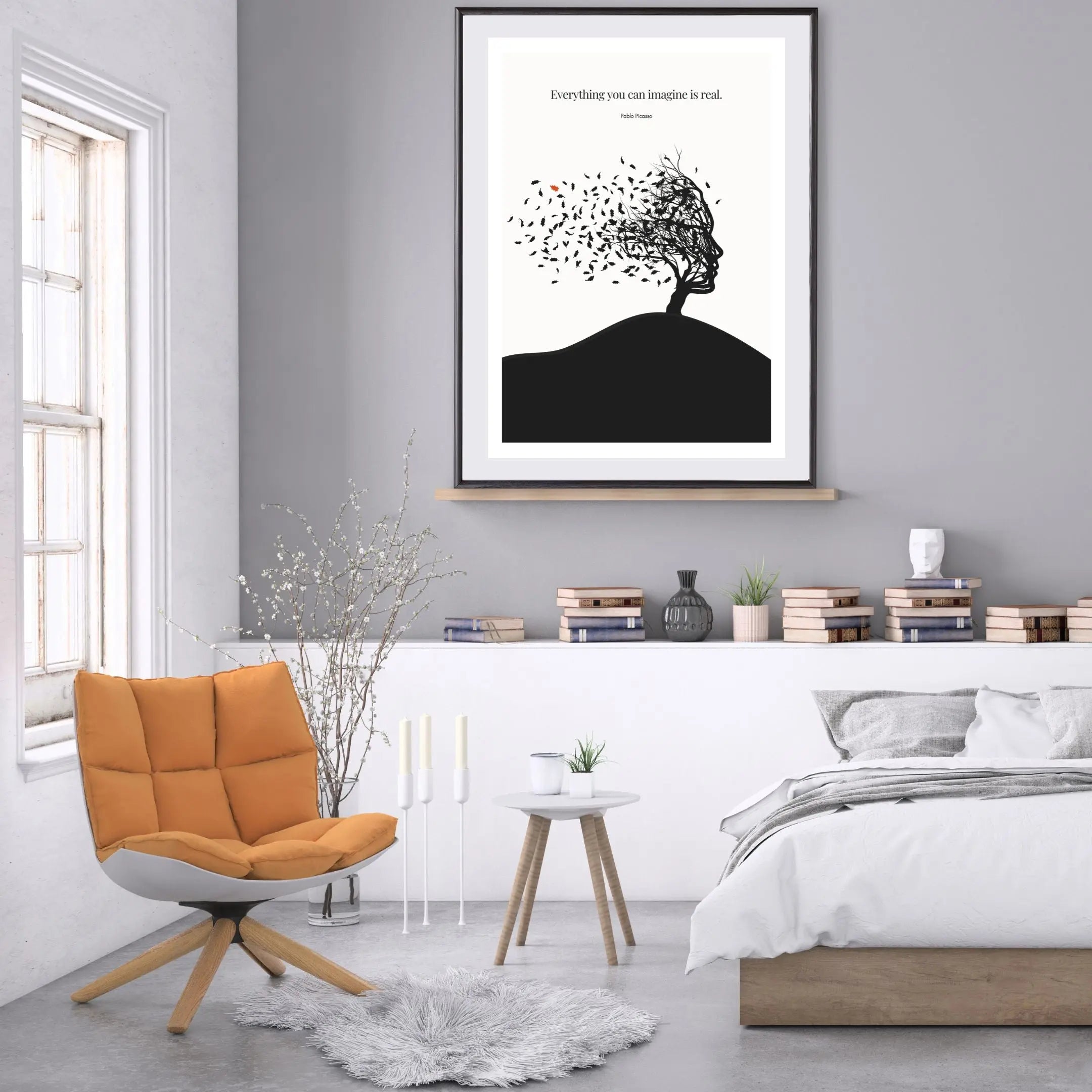 Pablo Picasso Quote Print – "Everything you can imagine is real" Wall Art Poster - INK & FRAME STUDIO