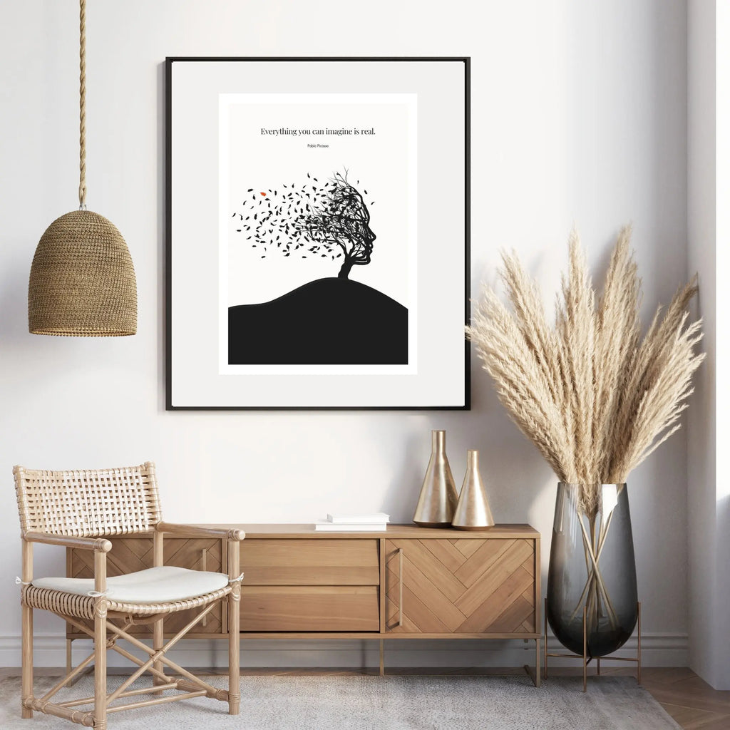 Pablo Picasso Quote Print – "Everything you can imagine is real" Wall Art Poster - INK & FRAME STUDIO