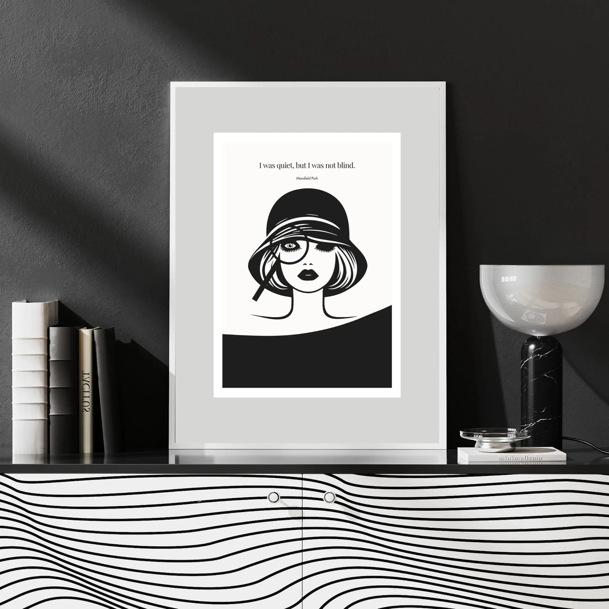 Mansfield Park Quote Print – "I was quiet, but I was not blind" Wall Art Poster - INK & FRAME STUDIO