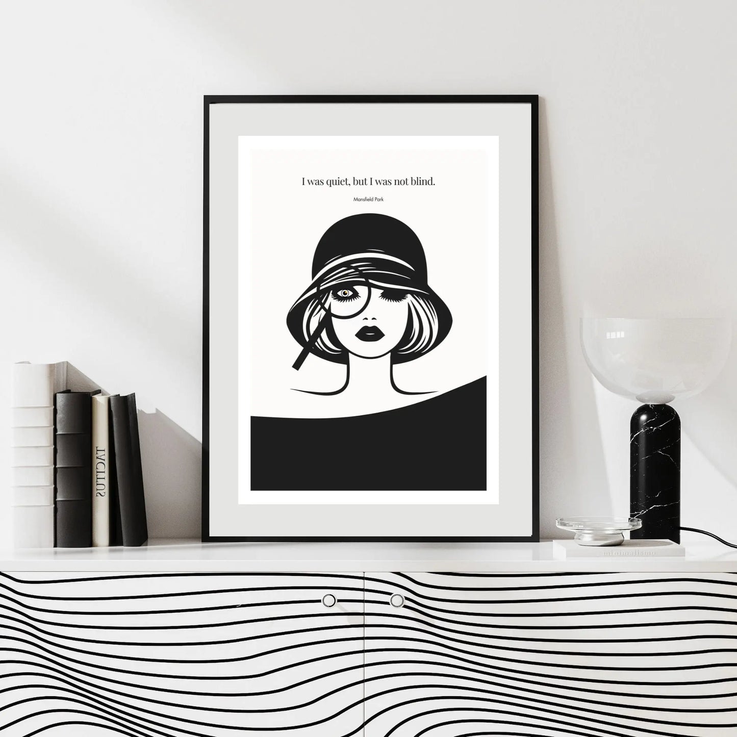 Mansfield Park Quote Print – "I was quiet, but I was not blind" Wall Art Poster - INK & FRAME STUDIO