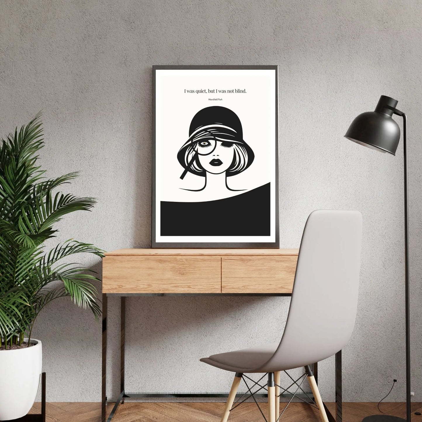 Mansfield Park Quote Print – "I was quiet, but I was not blind" Wall Art Poster - INK & FRAME STUDIO